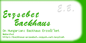 erzsebet backhaus business card